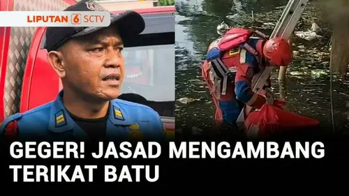 VIDEO: Geger! Jasad Pria Terikat Batu Mengambang di Kali PIK, Tubuhnya Penuh Luka