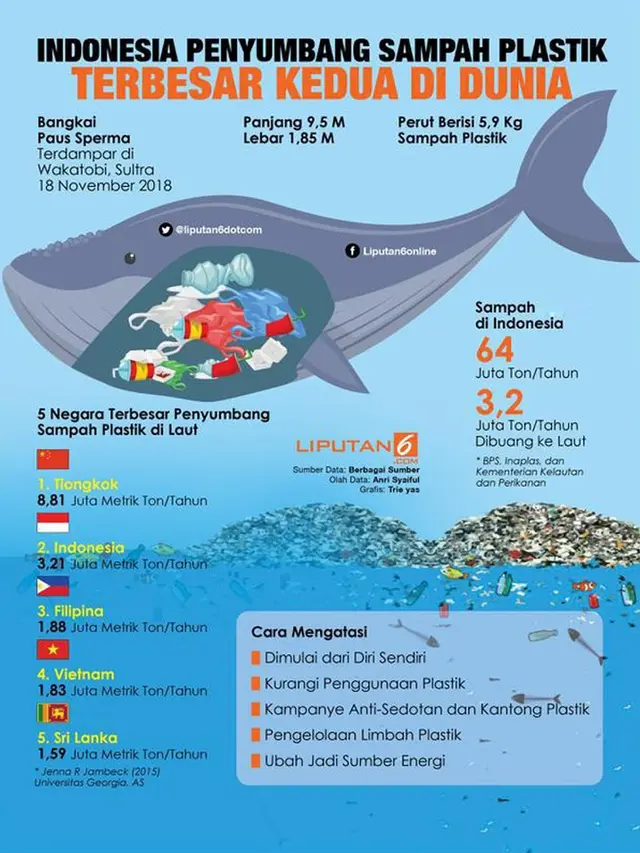 Infografis Indonesia Penyumbang Sampah Plastik