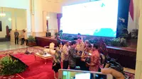 Presiden Joko Widodo (Jokowi) membuka Rakernas Akuntansi dan Pelaporan Keuangan Pemerintah 2016. (Liputan6.com/Ahmad Romadoni)