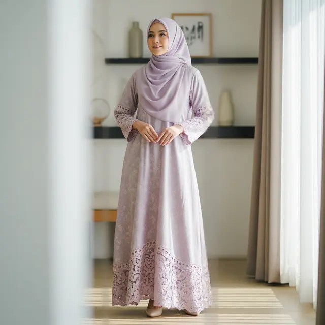 9 Model Gamis Batik Brokat Gaya Elegan Simpel ala 2026