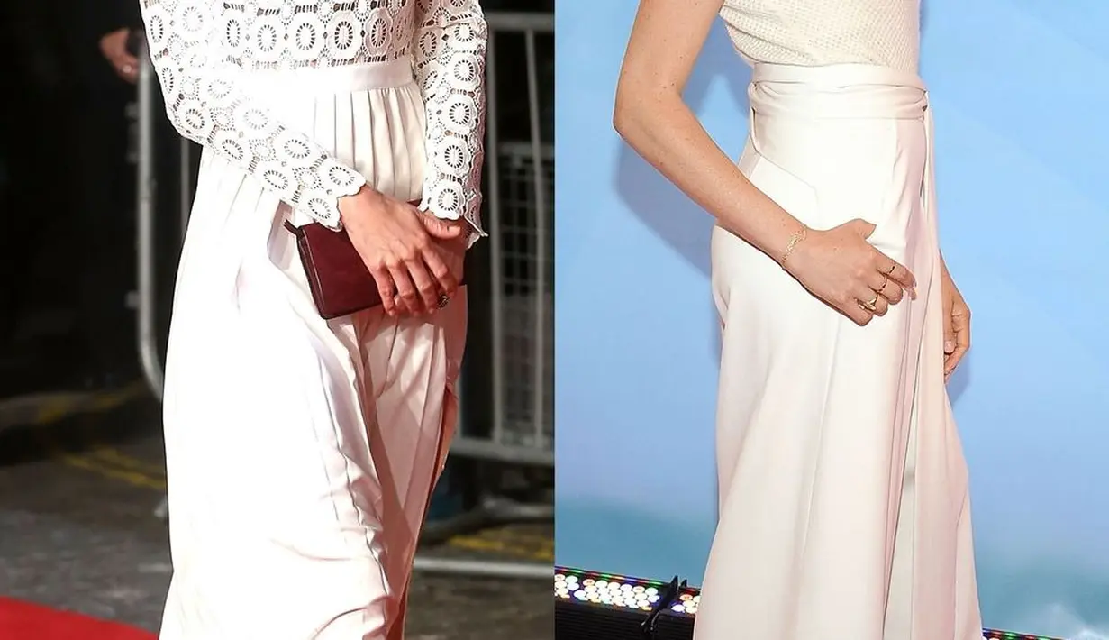 Dibalut gaun cantik berwarna putih dan rambut yang tergerai, penampilan Kate Middleton dan Kate Middleton benar-benar memanjakan mata. Mana yang paling cantik menurutmu? (Getty Images-Cosmopolitan)