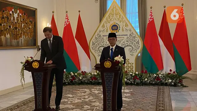 Menteri Luar Negeri RI Sugiono pada Selasa (5/8/2025) di Gedung Pancasila, Jakarta, menekankan bahwa kemitraan Indonesia-Belarus dibangun di atas fondasi nilai-nilai kebersamaan, saling menghormati dan komitmen kuat (Dok. Liputan6.com/Teddy Tri Setio).