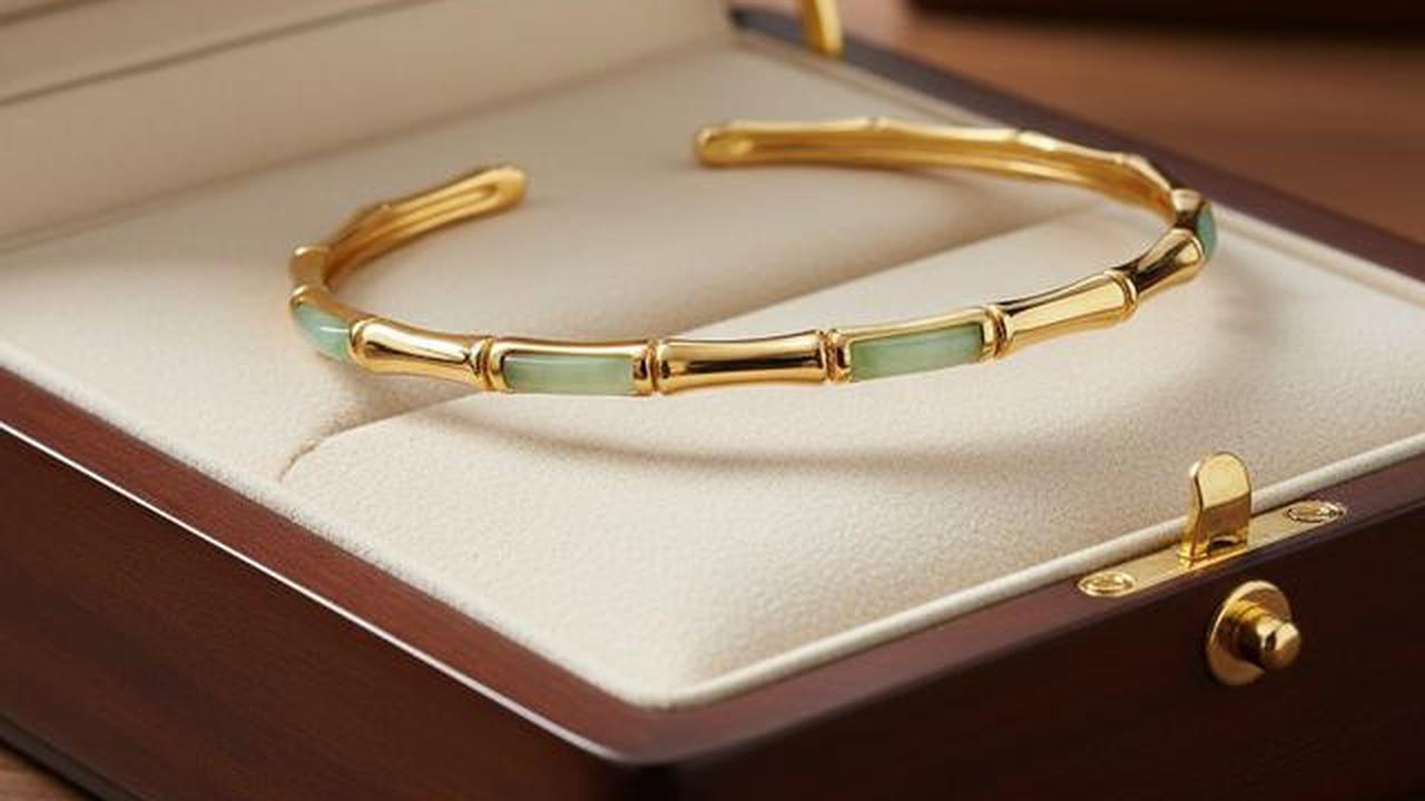 10 Model Gelang Emas Bambu Kombinasi Batu Alam, Perpaduan Etnik Modern Elegan