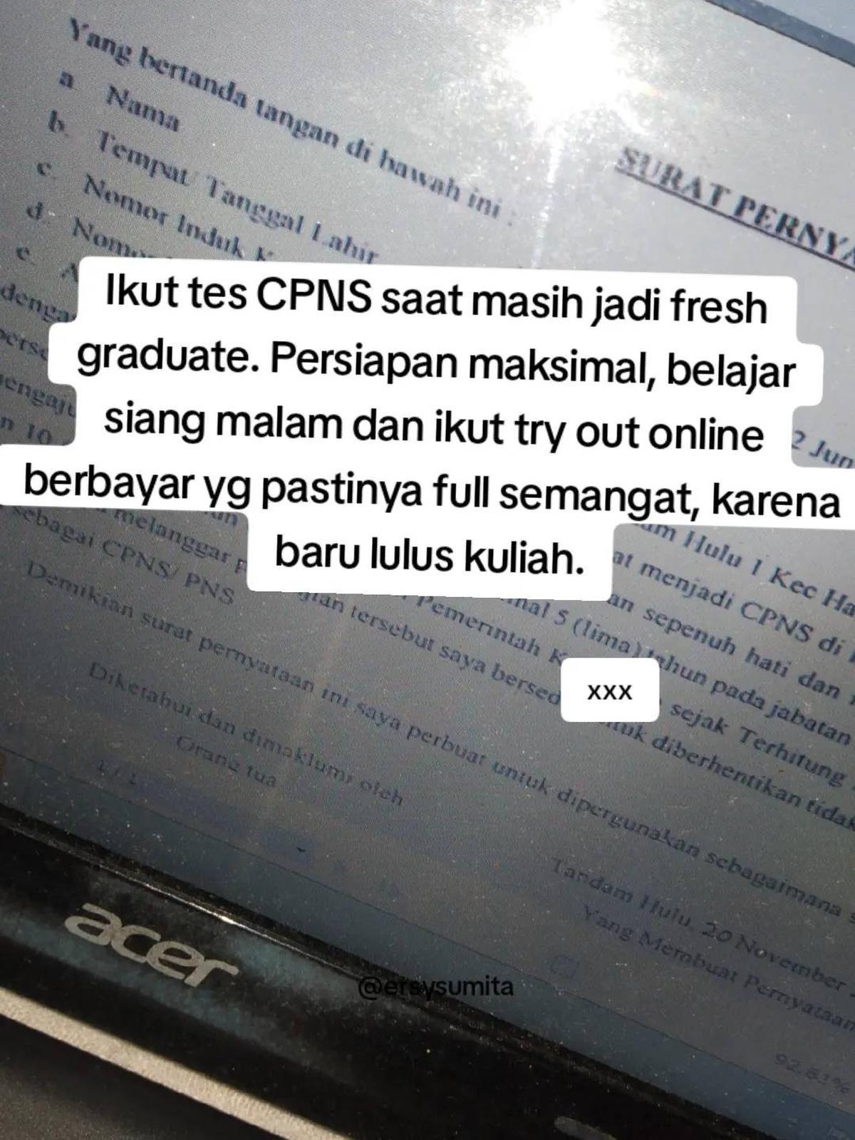Tak Menyerah, Wanita Ini Bagikan Pengalamannya Pasca Gagal dari Tes CPNS