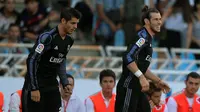 Gareth Bale jadi pemimpin Real Madrid lewat dua gol ke gawang Real Sociedad (Reuters)