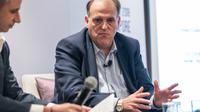 Presiden La Liga, Javier Tebas (kanan) saat menghadiri SPORTELAsia 2018, di Hotel Shangri-La, Singapura, Rabu (14/3/2018) malam.  (SportelAsia)