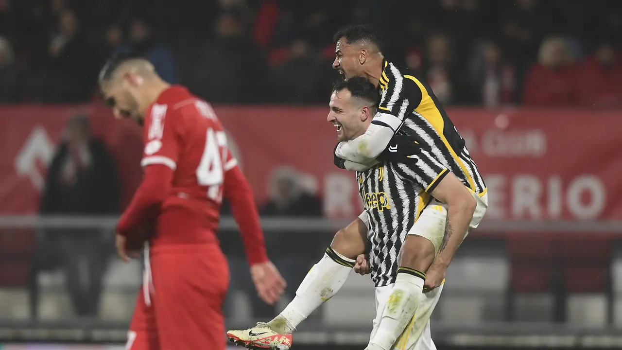 Selebrasi mantan kuli bangunan Federico Gatti saat menangkan Juventus atas Monza