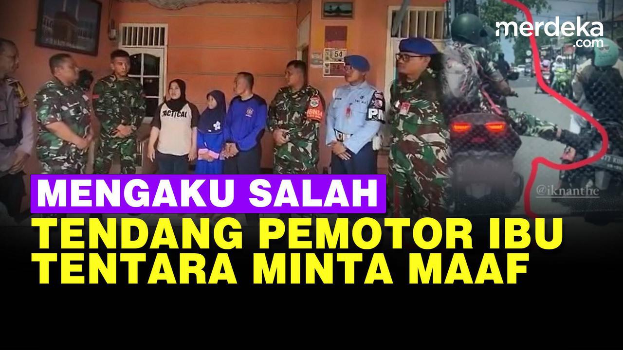 VIDEO: Ngaku Salah, Prajurit TNI Tendang Motor Ibu-Ibu Minta Dimaafkan & Didoakan