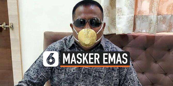 VIDEO: Wow, Pria Pakai Masker Emas Untuk Cegah Corona