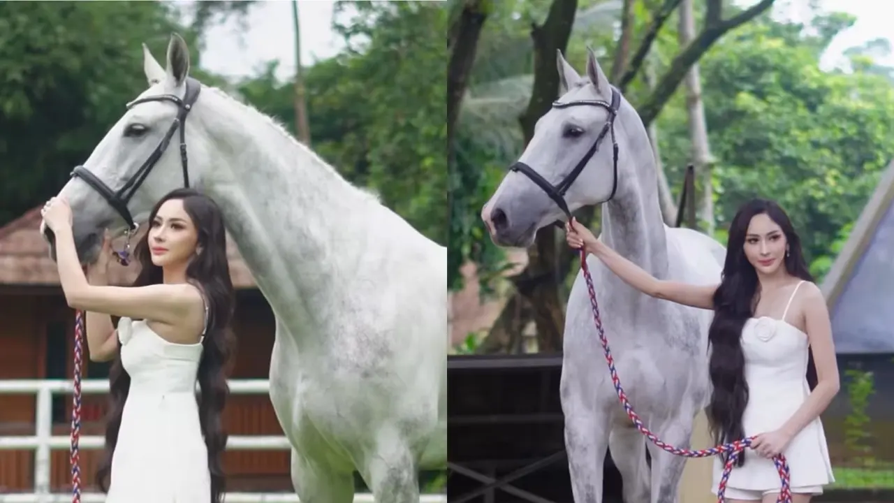 Guntur Triyoga berikan hadiah Kuda Mewah Berjenis Warmblood ke Apris Devita.