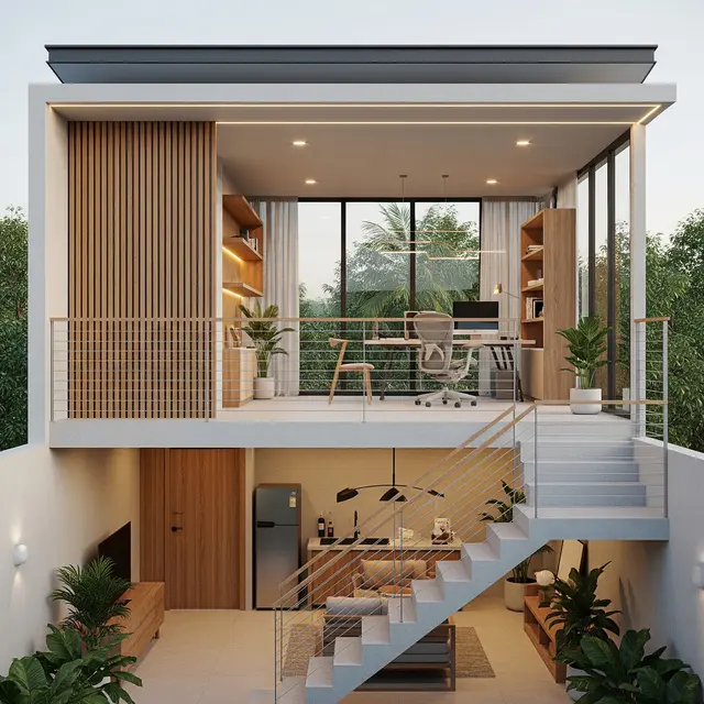 9 Desain Rumah Mezzanine Minimalis untuk Lahan 6x12, Maksimalkan Ruang Vertikal