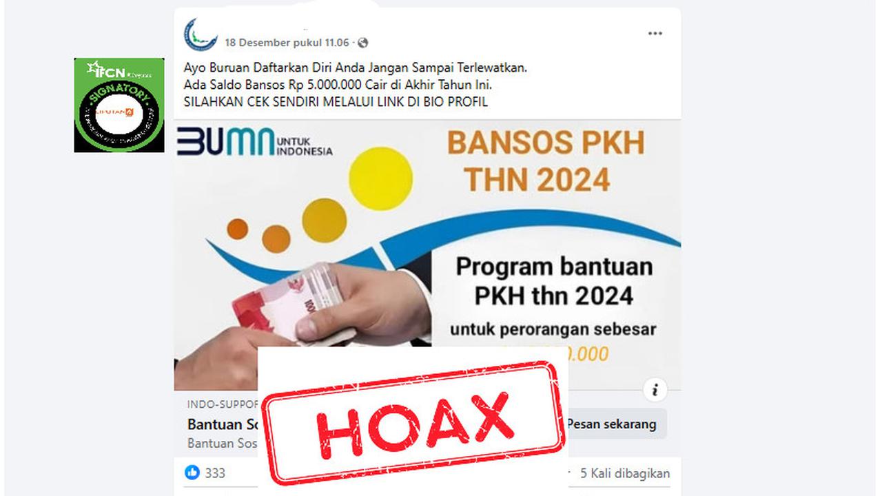 Tangkapan layar hoaks bansos