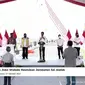 Presiden Jokowi meresmikan Jembatan Sei Alalak di Kalimantan Selatan, Kamis (21/10/2021).