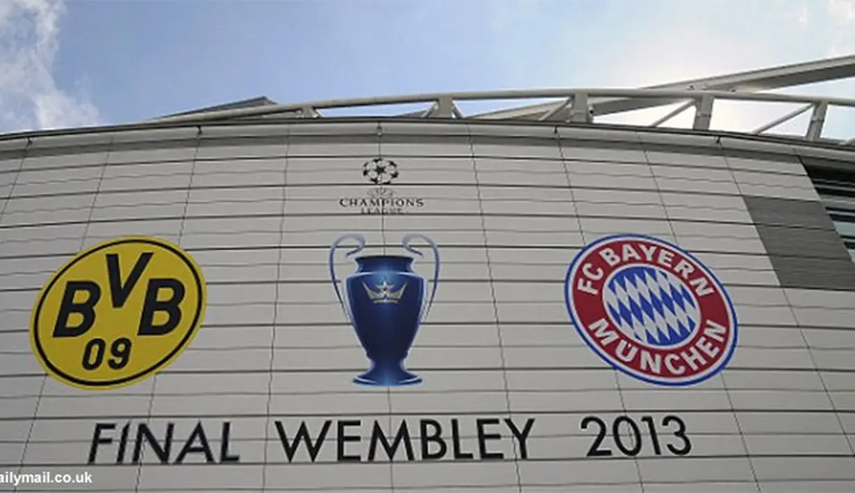 Wembley Stadium, London tempat laga final Liga Champions 25 Mei 2013 waktu setempat.