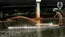 Warga menangkap ikan dengan jala di bawah jalan Tol Serpong-Cinere, Setu Sasak Tinggi, Pamulang, Tangerang Selatan, Banten (6/4/2021). Setu Sasak Tinggi dimanfaatkan warga menangkap ikan mujair. (merdeka.com/Arie Basuki)