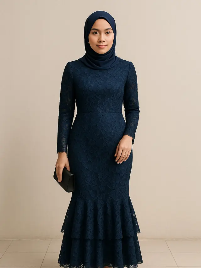 Gamis Brokat Rempel Bawah (Foto: ChatGPT)