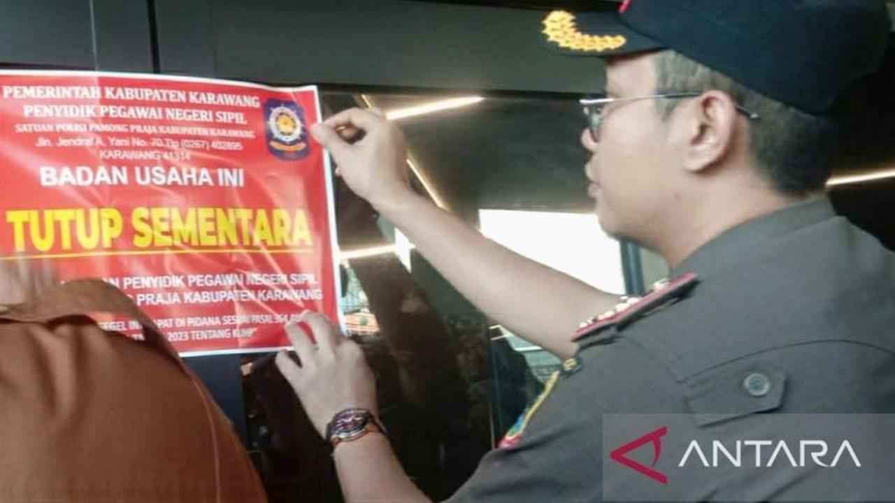 Satpol PP Karawang Segel THM Pasca Viral Pesta Gay dan Penjualan Miras Ilegal