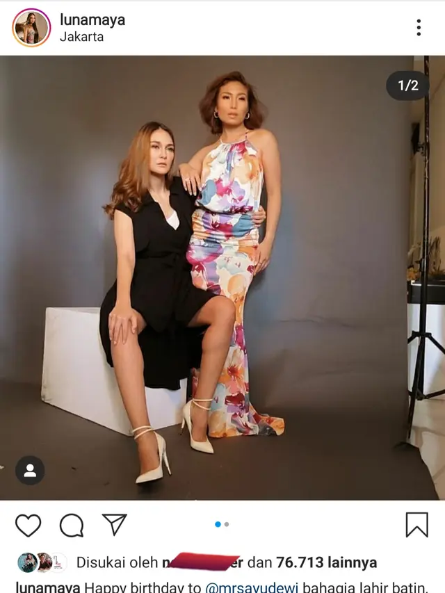 Luna Maya dan Ayu Dewi. (Foto: Instagram @lunamaya)