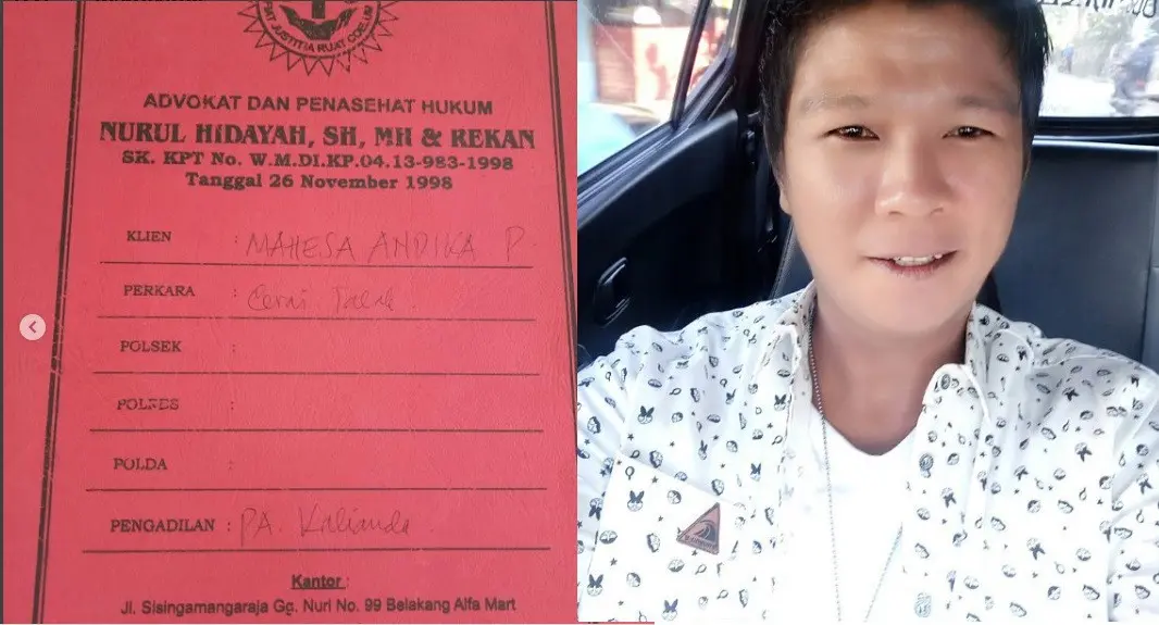 Andika Kangen Band ajukan gugatan cerai talak ke Pengadilan Agama Lampung (Foto: Instagram)