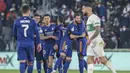 Real Madrid sukses mempertahankan keunggulan 2-1 hingga laga berakhir. (AP/Alberto Saiz)