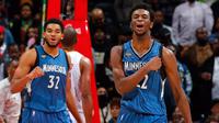 Guard Minnesota Timberwolves, Andre Wiggins, meneken kontrak baru berdurasi lima tahun senilai Rp 1,9 triliun. (Bola.com/Twitter/Timberwolves)