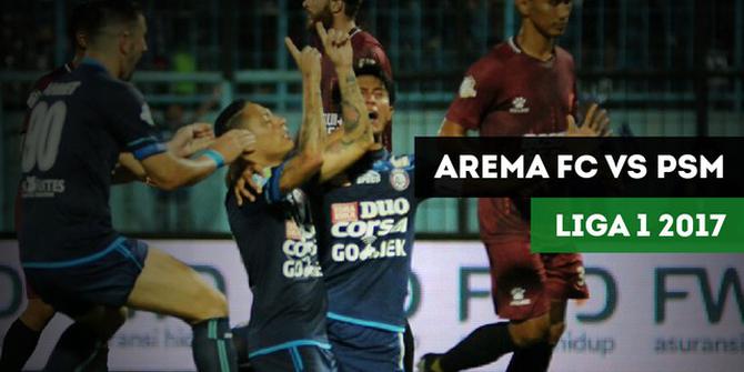 VIDEO: Highlight Liga 1 2017, Arema FC vs PSM Makassar 3-3