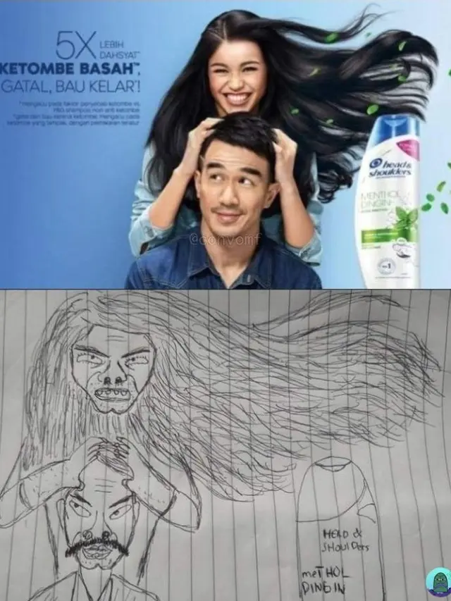 6 Hasil Tangan Netizen Tiru Gambar Iklan dan Foto Ini Kocak, Bikin Tepuk Jidat