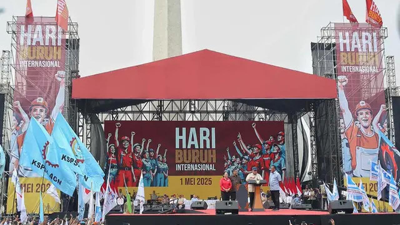 Momen Kali Kedua Presiden RI Hadiri Perayaan Hari Buruh Internasional