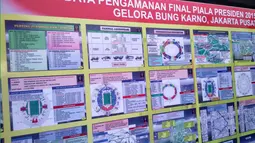 Panel data pengamanan polisi dalam final Piala Presiden 2015 di Stadion Utama Gelora Bung Karno, Senayan, Jakarta, Sabtu (17/10/2015) pagi WIB. (Bola.com/Nicklas Hanoatubun)