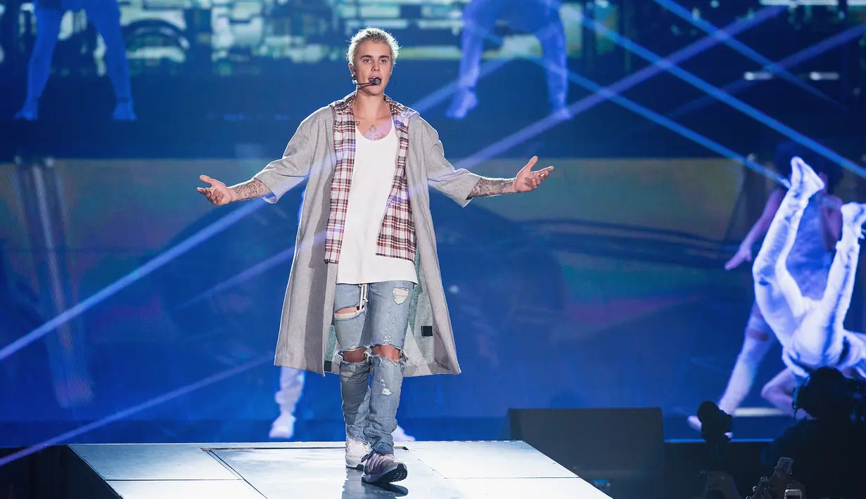 Justin Bieber sendiri terakhir manggung pada bulan Juli 2017 sebagai bagian dari Purpose world tour. (MAT HAYWARD / GETTY IMAGES NORTH AMERICA / AFP)