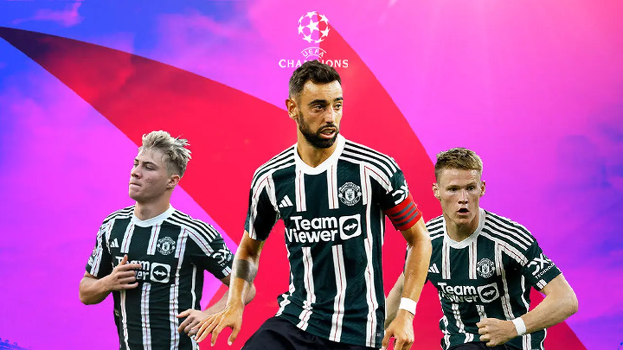 Liga Champions - Manchester United Vs Copenhagen - Rasmus Hojlund, Bruno Fernandes, Scott McTominay