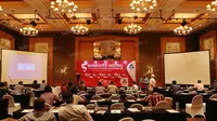 Ruangan managers meeting Indonesia Soccer Championship B  di Hotel Arya Duta, Jakarta, Selasa (19/4/2016). (Bola.com/Nicklas Hanoatubun)