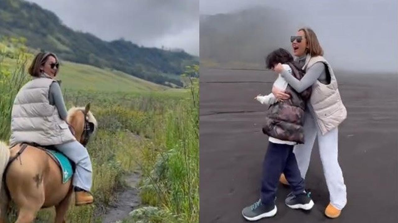 7 Momen Bunga Citra Lestari Liburan di Bromo, Berkuda Bareng Noah Sinclair