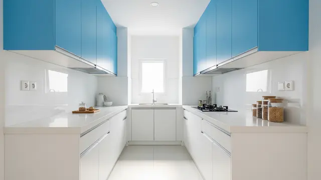 Dapur dengan Kabinet yang Berhadapan