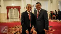 Ignasius Jonan dan Arcandra Tahar dilantik menjadi Menteri ESDM dan Wakil Menteri ESDM di Istana Negara, Jakarta, Jumat (14/10). (Liputan6.com/Faizal Fanani)