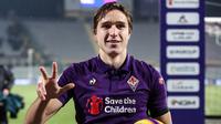 6. Federico Chiesa (Fiorentina) - Pemain 21 tahun itu tampil impresif di Liga Italia Serie A musim ini. Ia sudah mengemas 12 gol dan delapan assist untuk timnya musim ini di seluruh kompetisi. (AFP/ Isabella Bonotto)