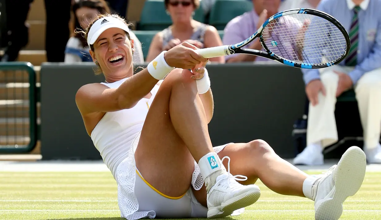 Peringkat ke-3 adalah Garbine Muguruza dari Spanyol. (EPA/Sean Dempsey)