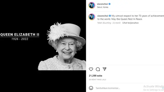 Ratu Elizabeth II (Foto: Instagram/@siwonchoi)
