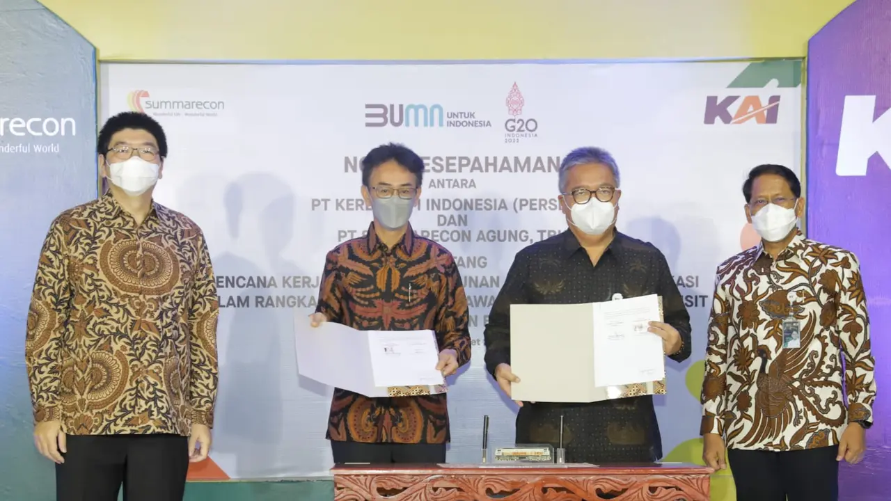 KAI menandatangani Nota Kesepahaman atau MoU dengan Summarecon guna membangun ekosistem transportasi di wilayah perumahan