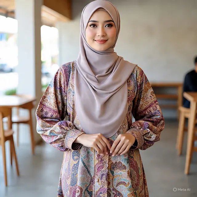 Model Gamis Batik Kondangan Terbaru