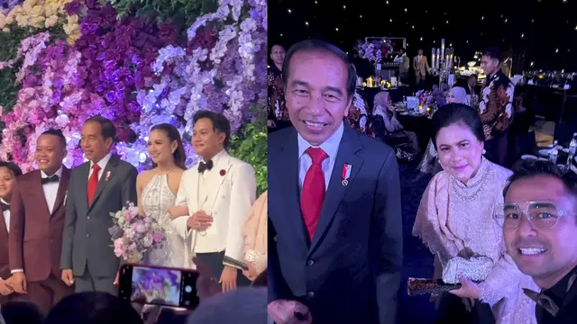 Meriah! 6 Potret Gaya Presiden Jokowi dan Ibu Negara Iriana Hadiri Resepsi Pernikahan Rizky Febian dan Mahalini