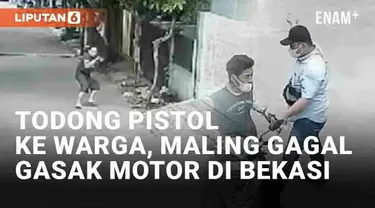 Upaya pencurian motor di Perumahan Griya Setu Permai, Ciledug, Setu, Kabupaten Bekasi, Jawa Barat pada Rabu (29/5/2024) digagalkan warga. Aksi pelaku terekam CCTV saat berupaya membobol kunci motor matic yang terparkir di depan rumah warga.