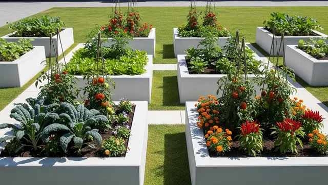 Desain Kebun Mini Rumah Modern dengan Planter Box Beton