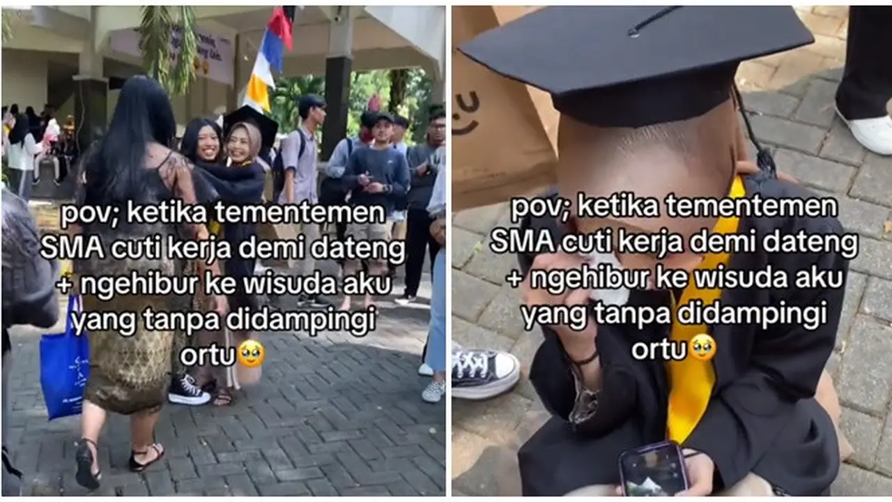 Teman SMA Rela Cuti Demi Hadiri Wisudanya, Momen Wisuda Wanita Ini Bikin Haru