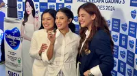 Titi Kamal, Dian Sastrowardoyo, dan Sissy Prescillia di acara peluncuran Collagena di Mall Kepala Gading, Jakarta Utara, 13 Desember 2024. (Liputan6.com/Asnida Riani)