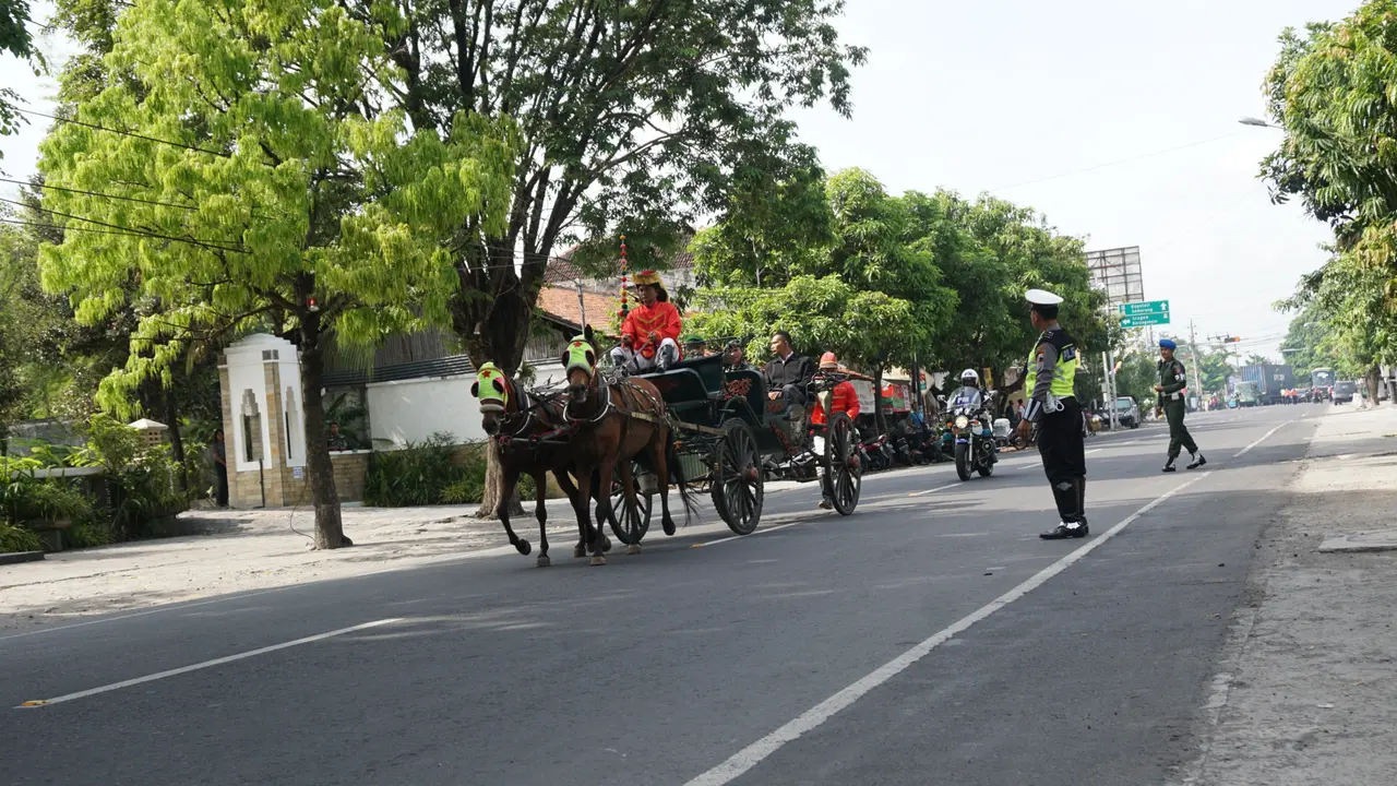 Simulasi kereta yang akan dinaiki calon mempelai laki-laki, Bobby Nasution