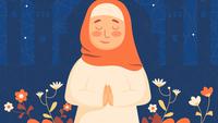 Ilustrasi muslimah, Islami, terima kasih. (Image by freepik)