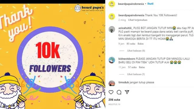 Toko Kue Beard Papa di Indonesia Dikabarkan Tutup, Warganet Berduka dan Serbu Media Sosial