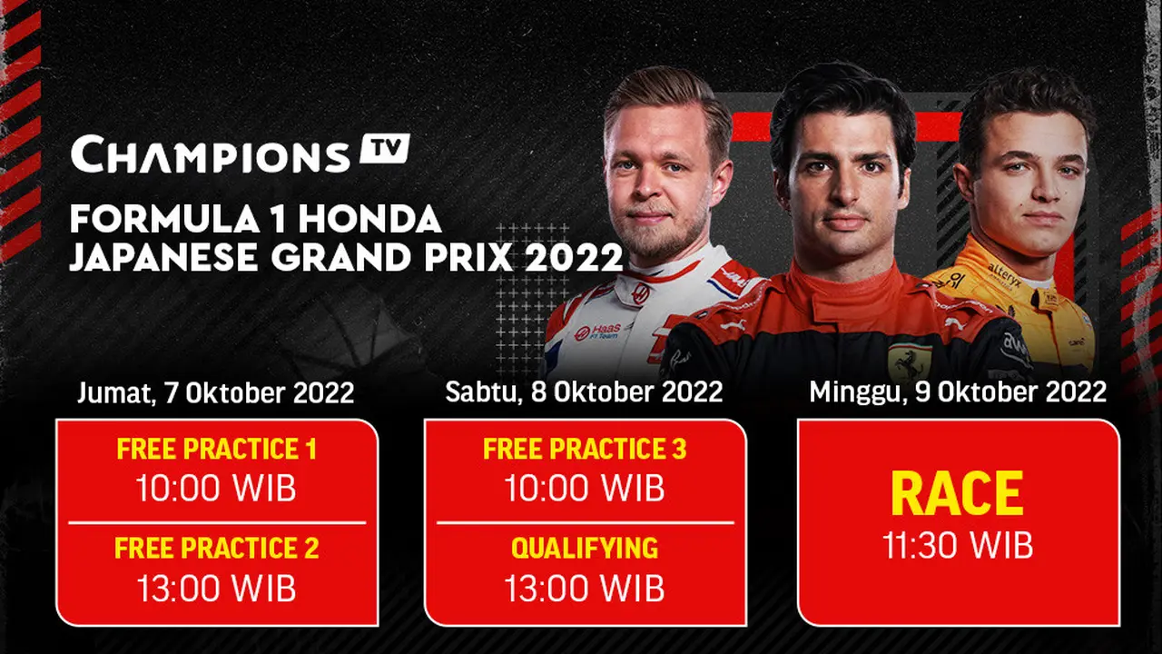 Jadwal dan Live Streaming F1 GP Jepang 2022 di Vidio, 7-9 Oktober 2022