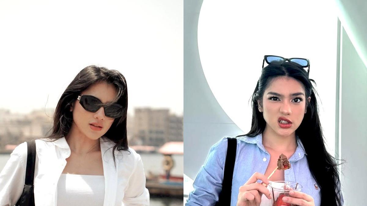 6 Ide Styling Kemeja Simple ala Davina Karamoy saat Liburan di Dubai